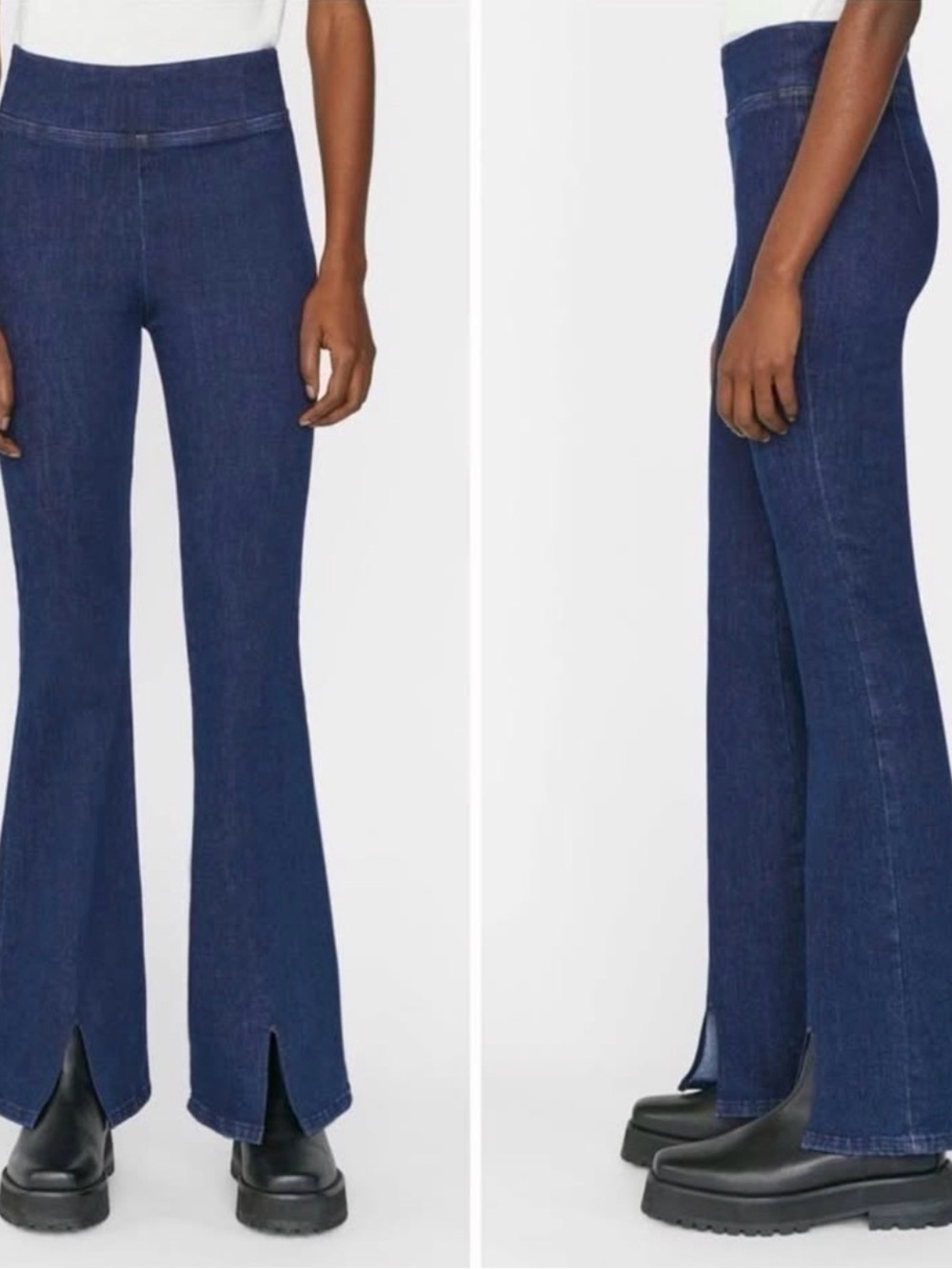 Frame Jet Set Denim Dark Blue Stretch Flare Jeans